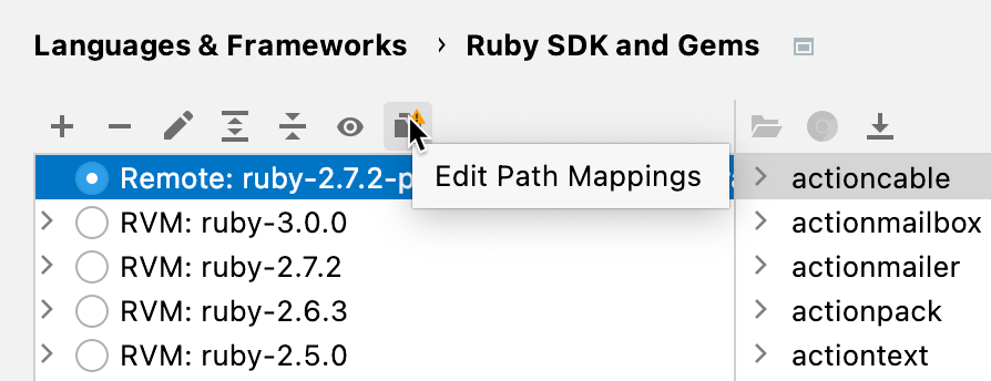 Edit path mappings