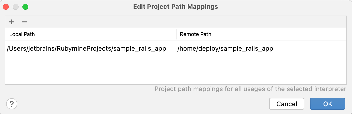 Edit Project Path Mappings