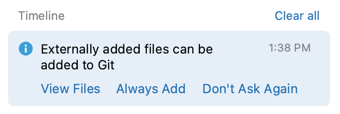 Notification prompting to select how to treat
                    configuration files