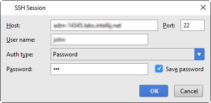 Ssh connection information