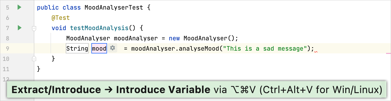 Introducing variable 'mood'