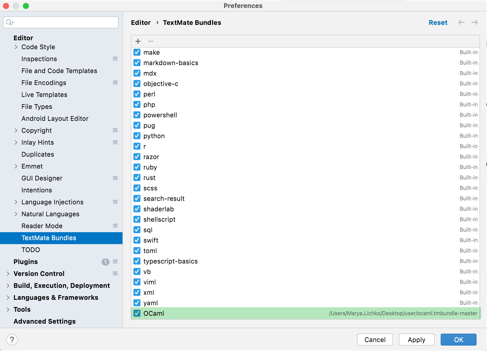 Importing bundles