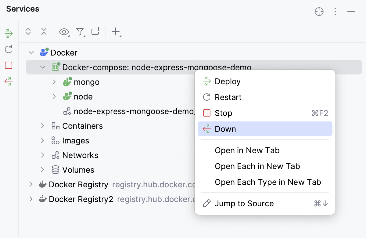 Docker Compose remove application