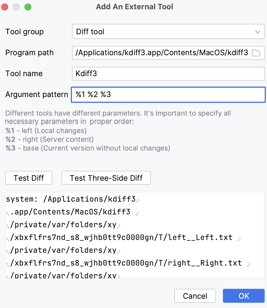 Add kdiff3 as an external diff tool