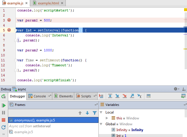 Debugging asynchronous JavaScript code