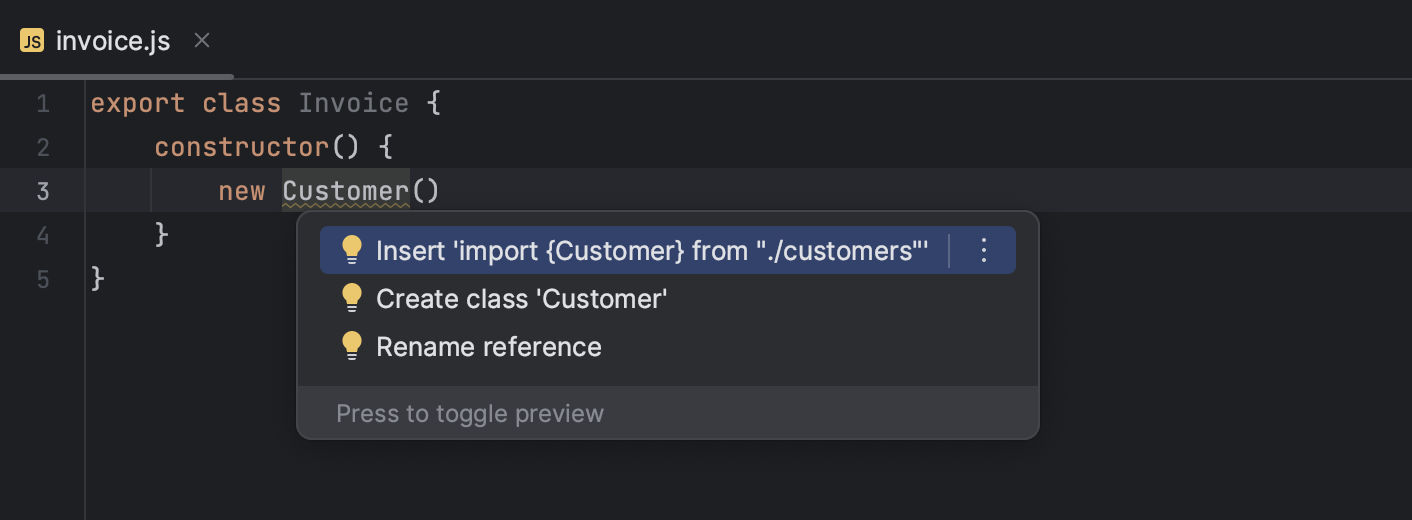 Auto import with quick-fix: suggestion list