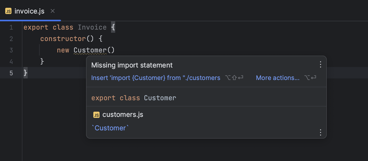 Auto import with quick-fix: information tooltip