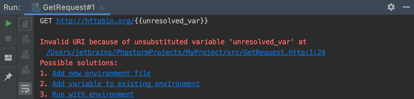 Unresolved Variable in HTTP request notification