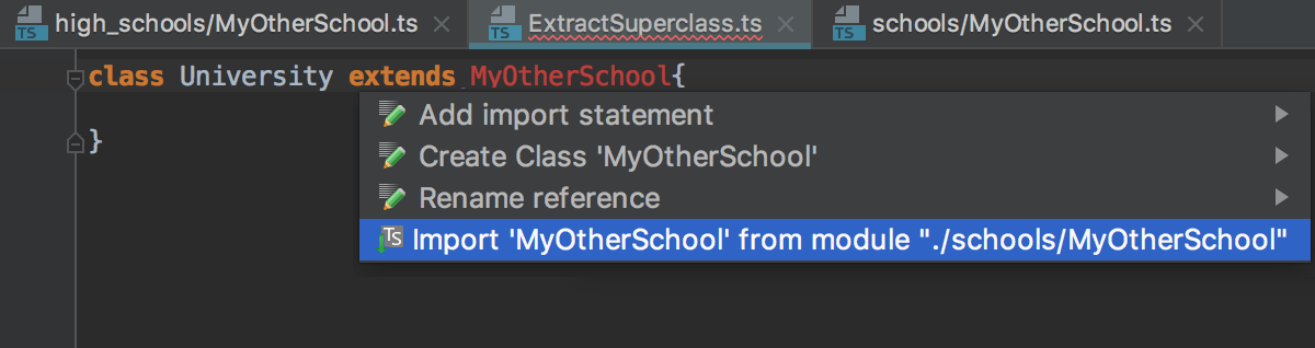Auto import with suggestion from the TypeScript Language Service: no choices