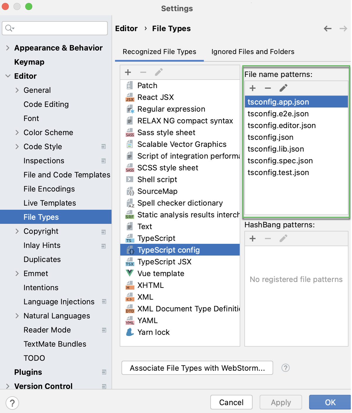 File Types: tsconfig.json patterns