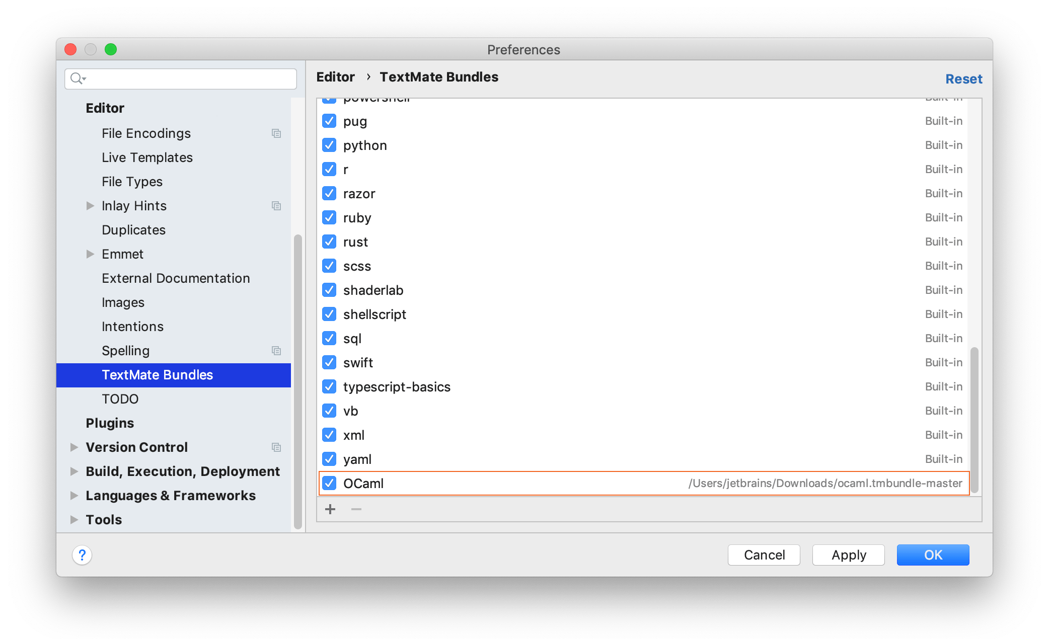 New TextMate bundle