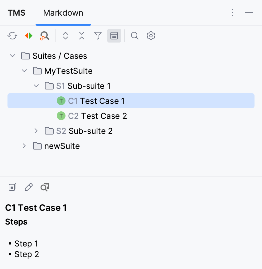 TMS tool window