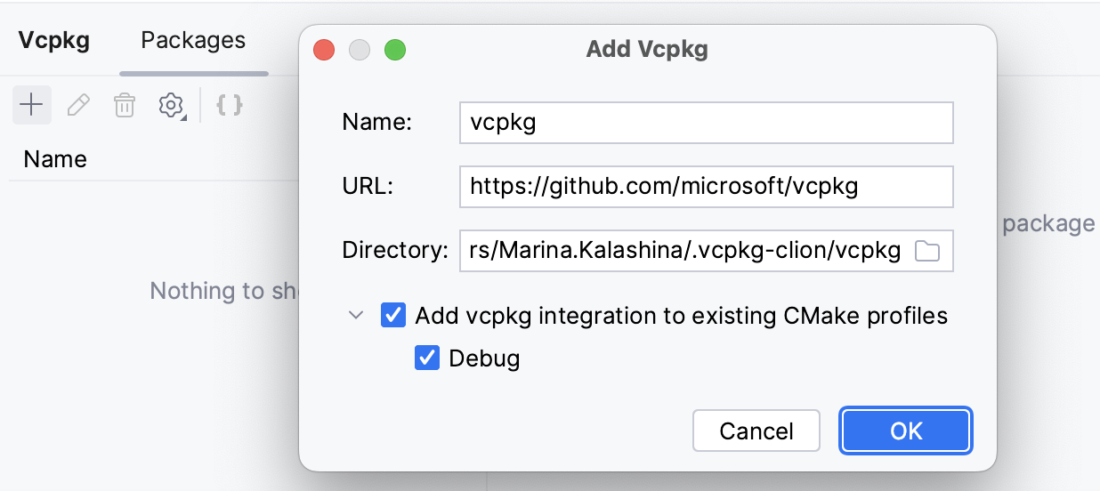 Adding vcpkg