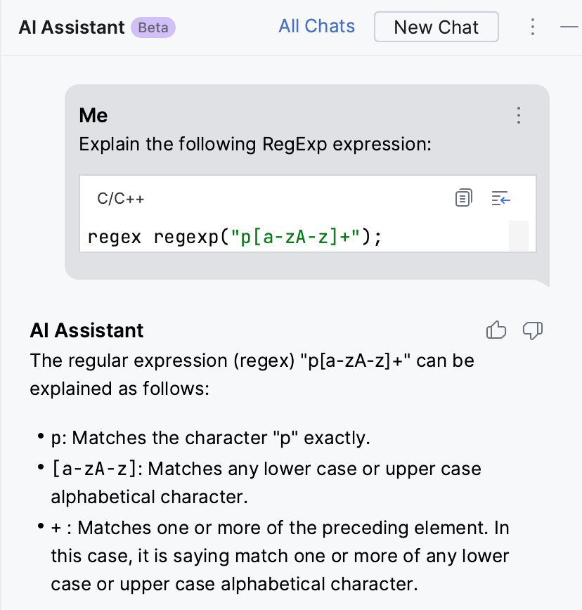 CLion: Regex explained with follow up questions