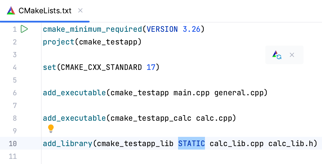 Manually changing CMakeLists.txt