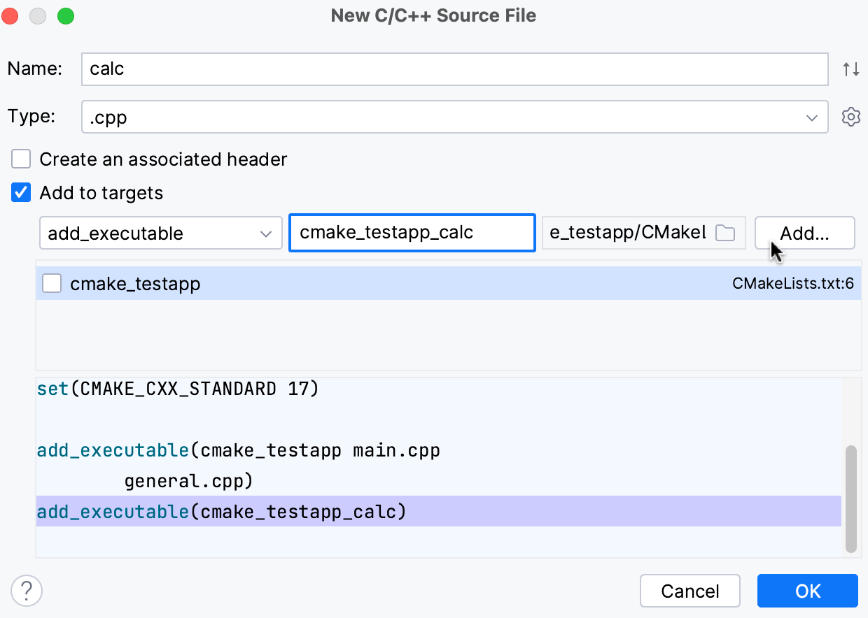 Manage CMake project files  CLion Documentation