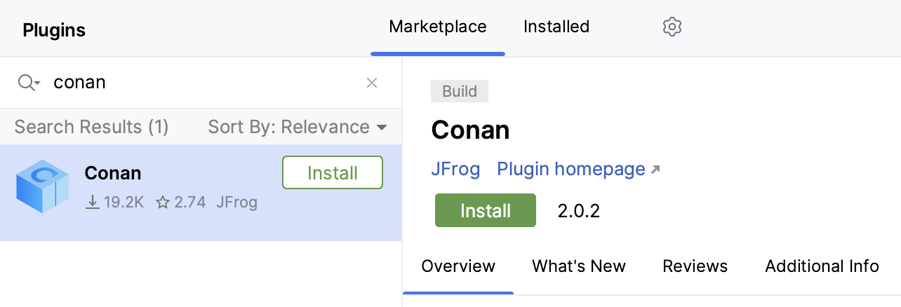 Install the Conan plugin from CLion