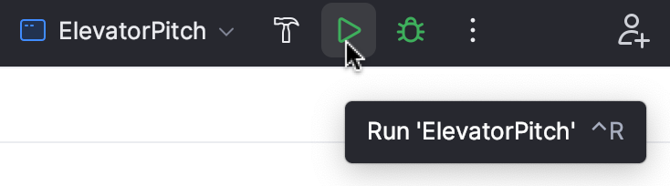 Run from the toolbar