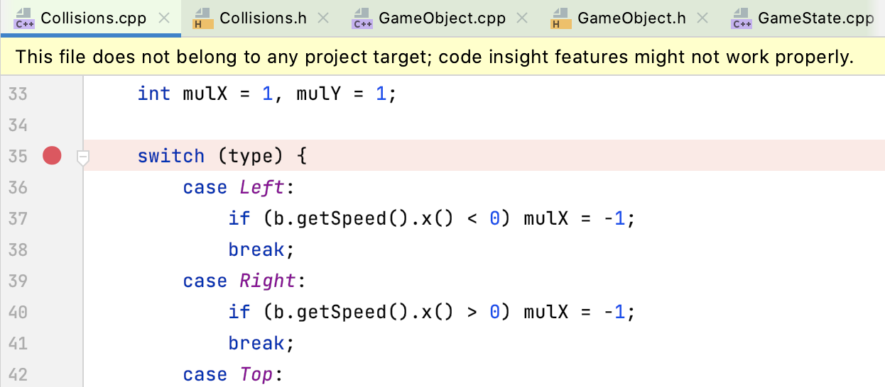 Breakpoints in external sources