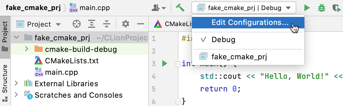 Default CMake configuration