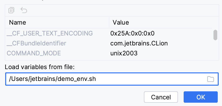 Loading environment variables from a file