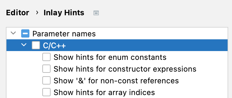 Toggle parameter hints globally