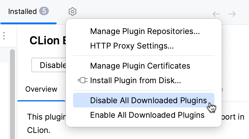 Disable all downloaded plugins