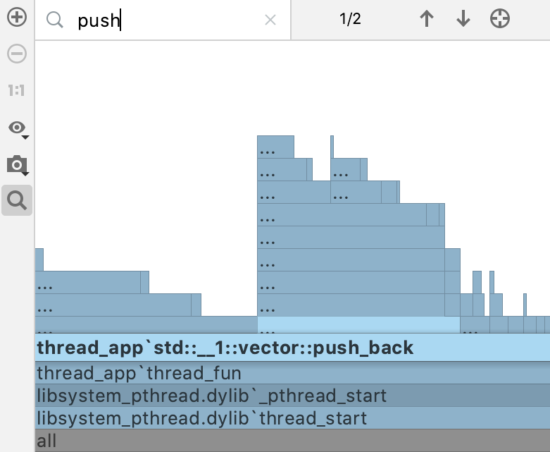 Searching the flame graph