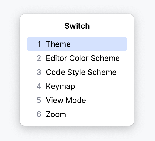 the Switch menu