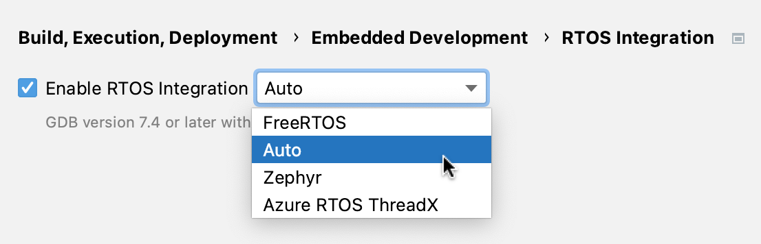 Enabling RTOS Integration