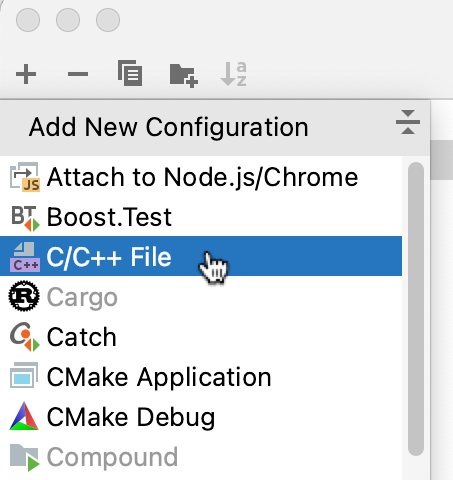 Adding a C/C++ File configuration