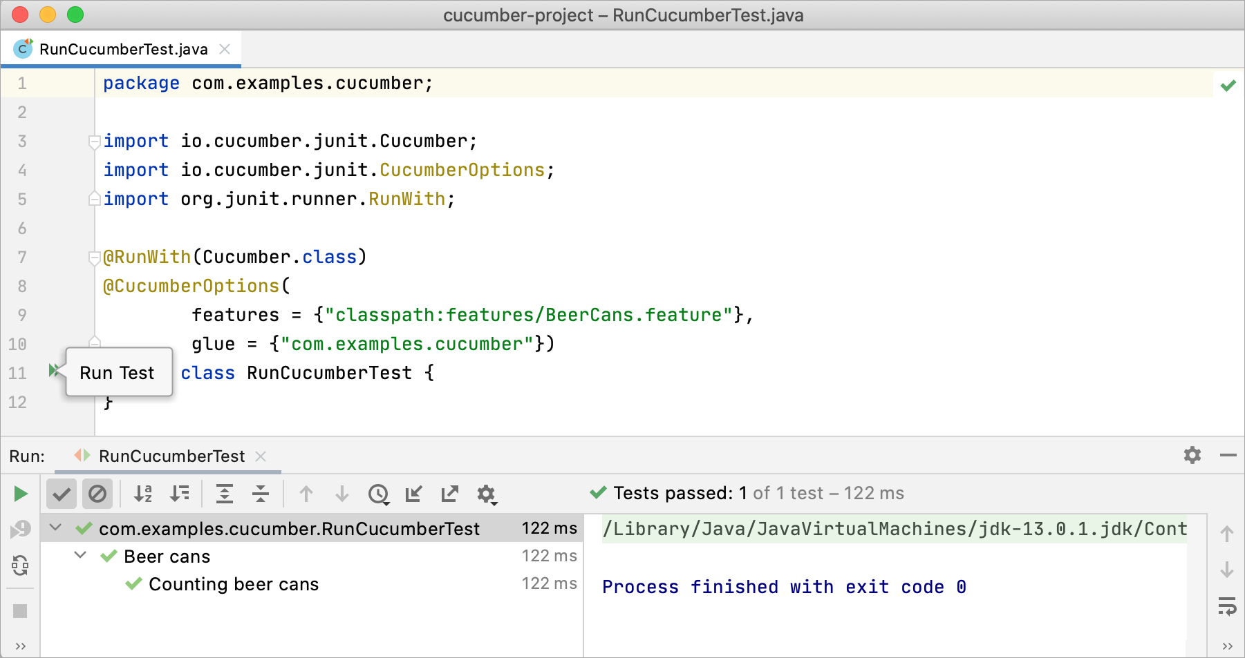 Running Cucumber tests with JUnit