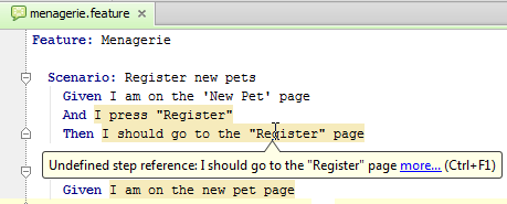 cucumberUndefinedStepInspection