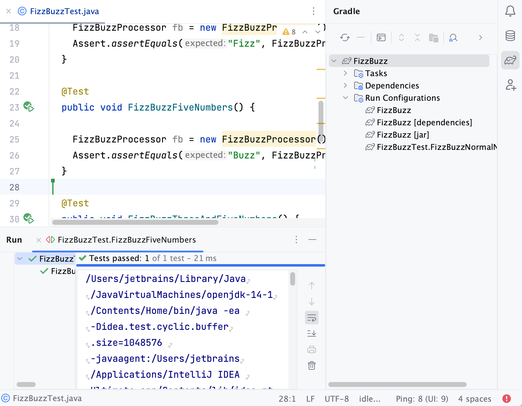 the Gradle tool window JetBrains Client