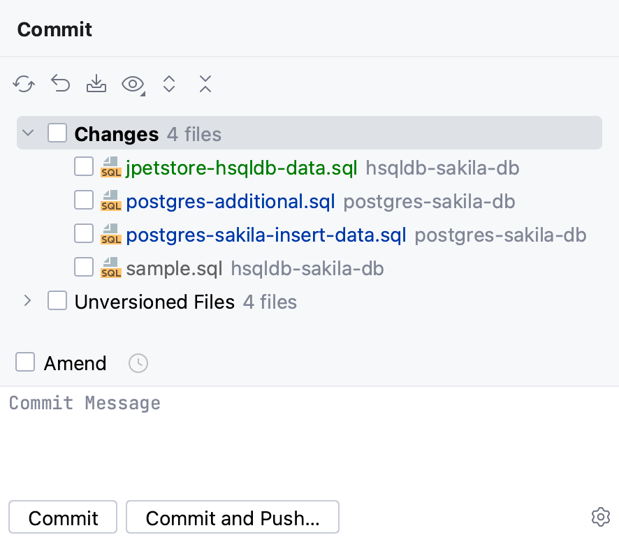 Commit tool window