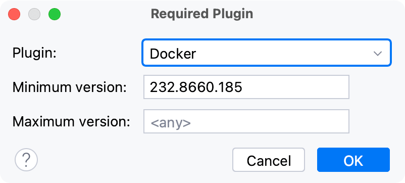 Add required plugin dialog