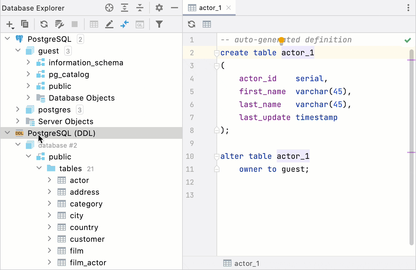 DDL mappings | DataGrip Documentation