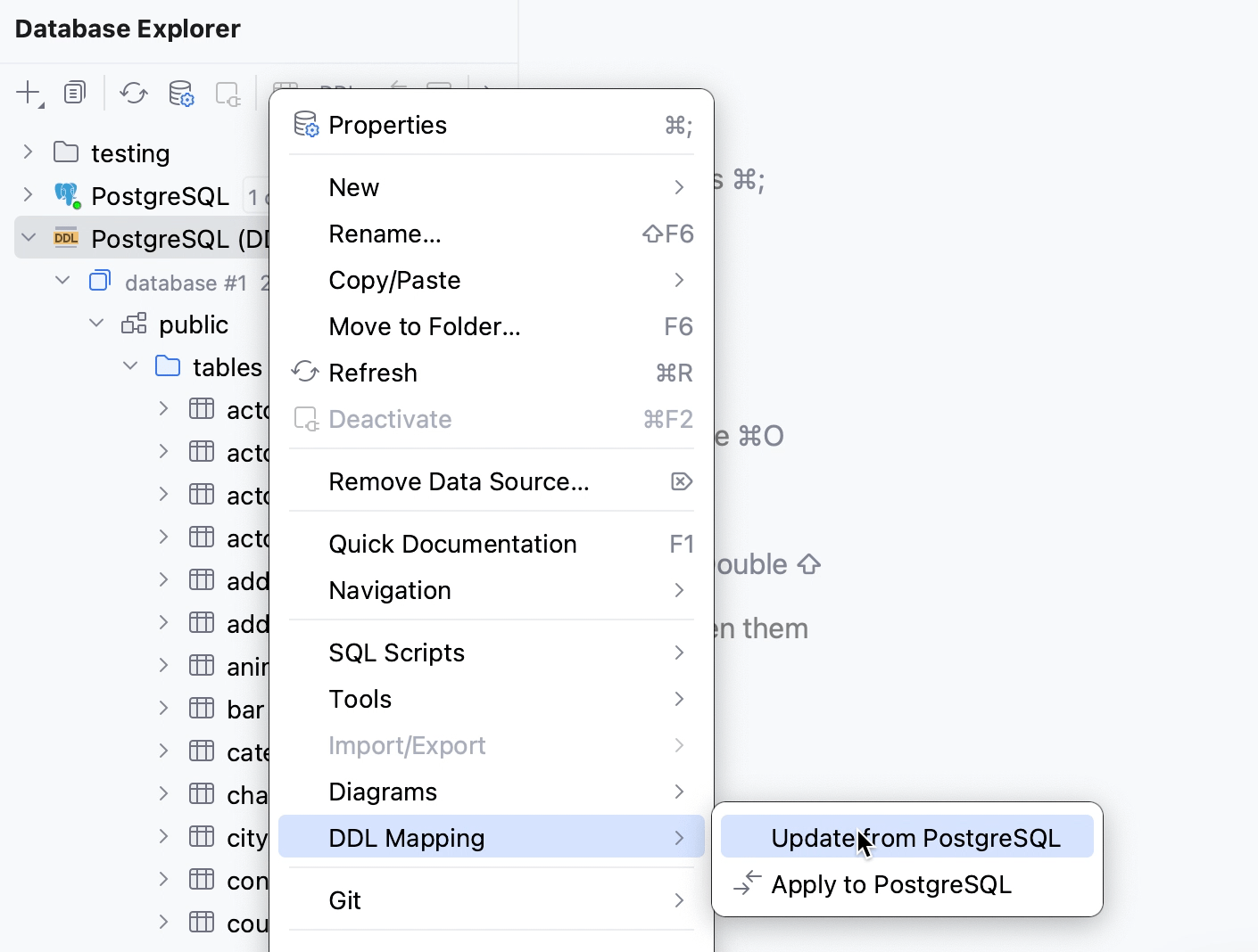 Apply changes from a data source to a DDL data source