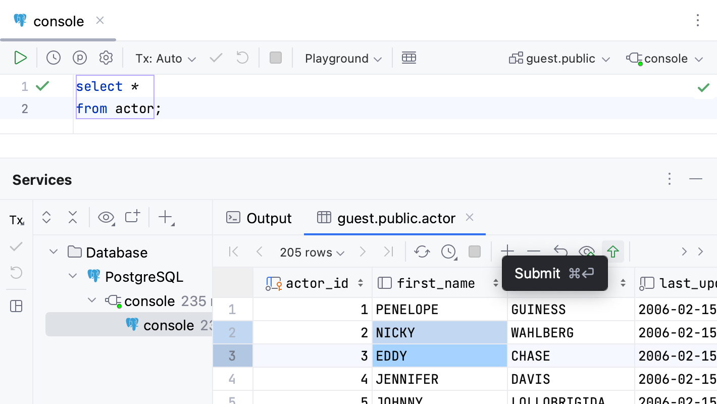 Modify values in the result set