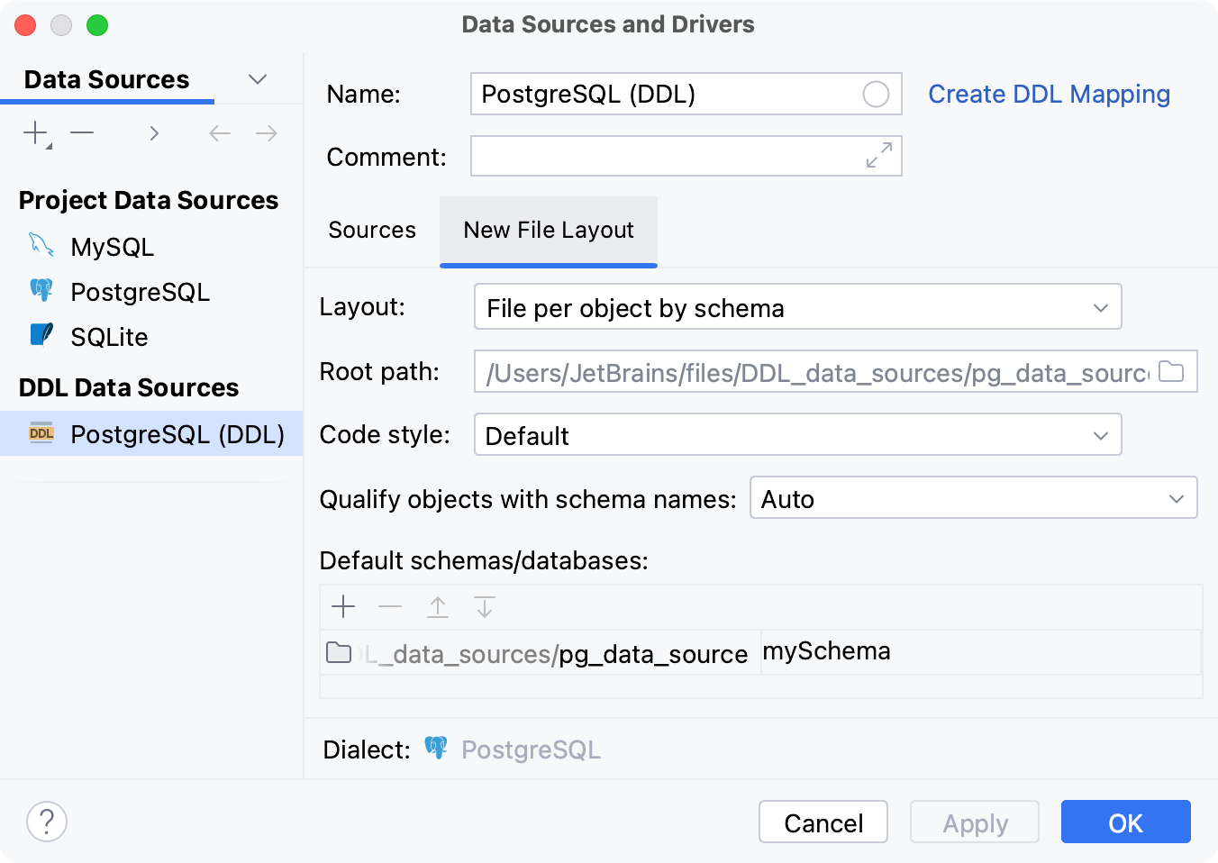 Configuring DDL generation settings