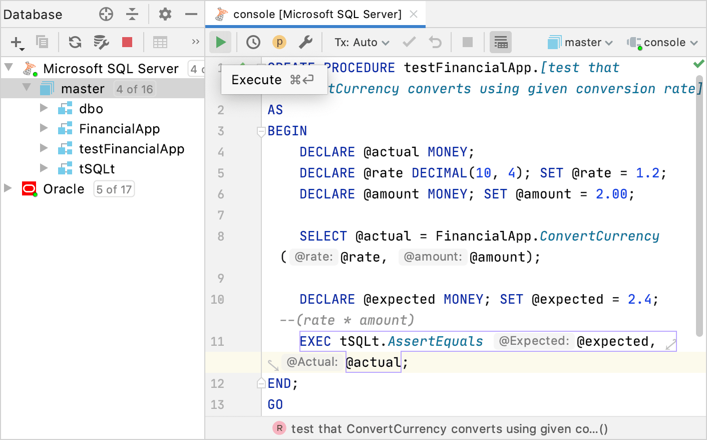 Create a function to be tested