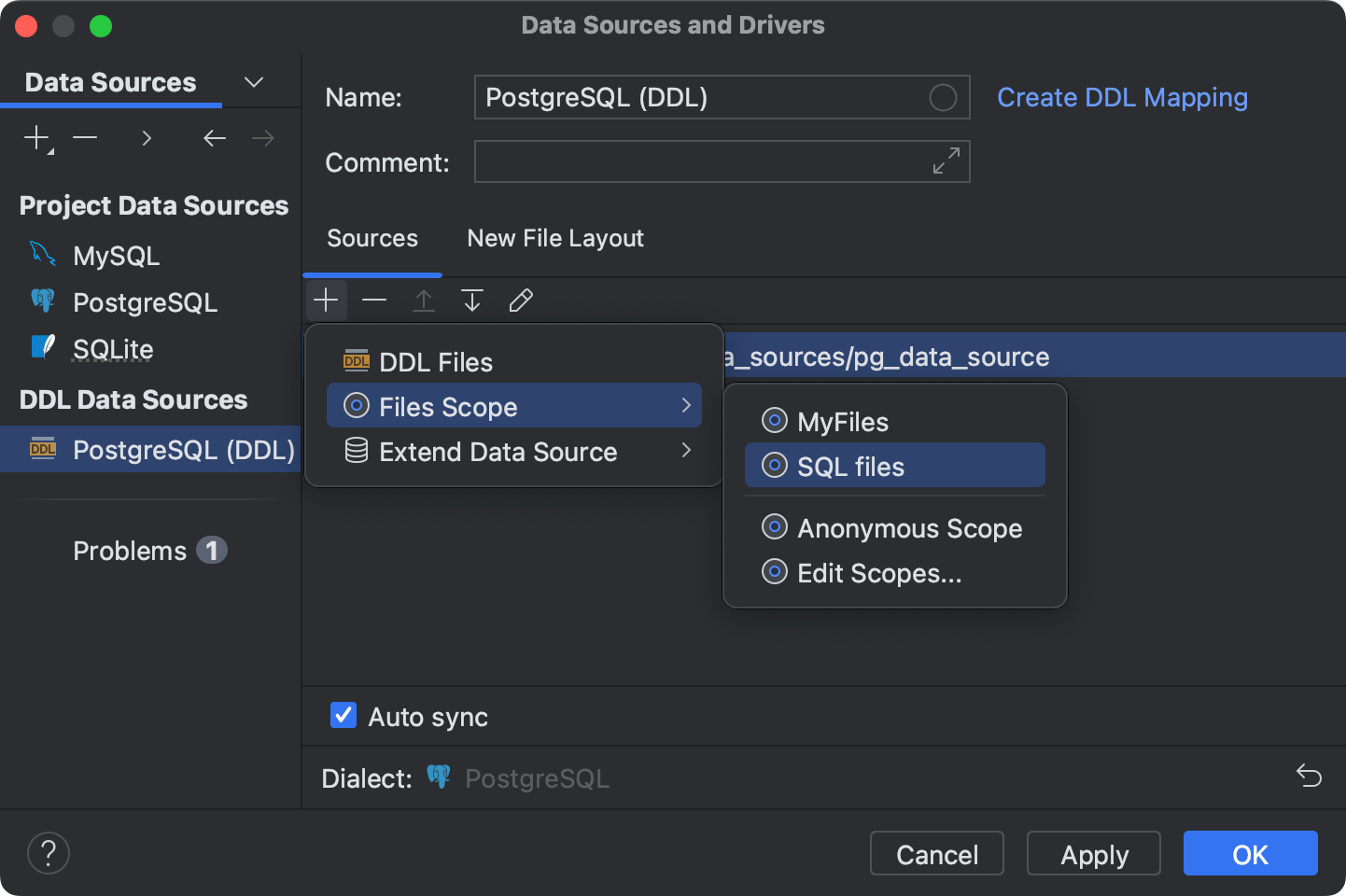 DDL data sources | DataGrip Documentation