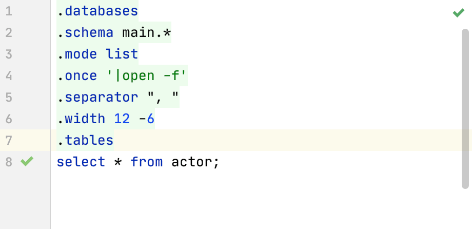 Dot-commands in the IDE