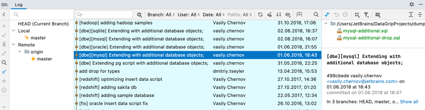 Git log view