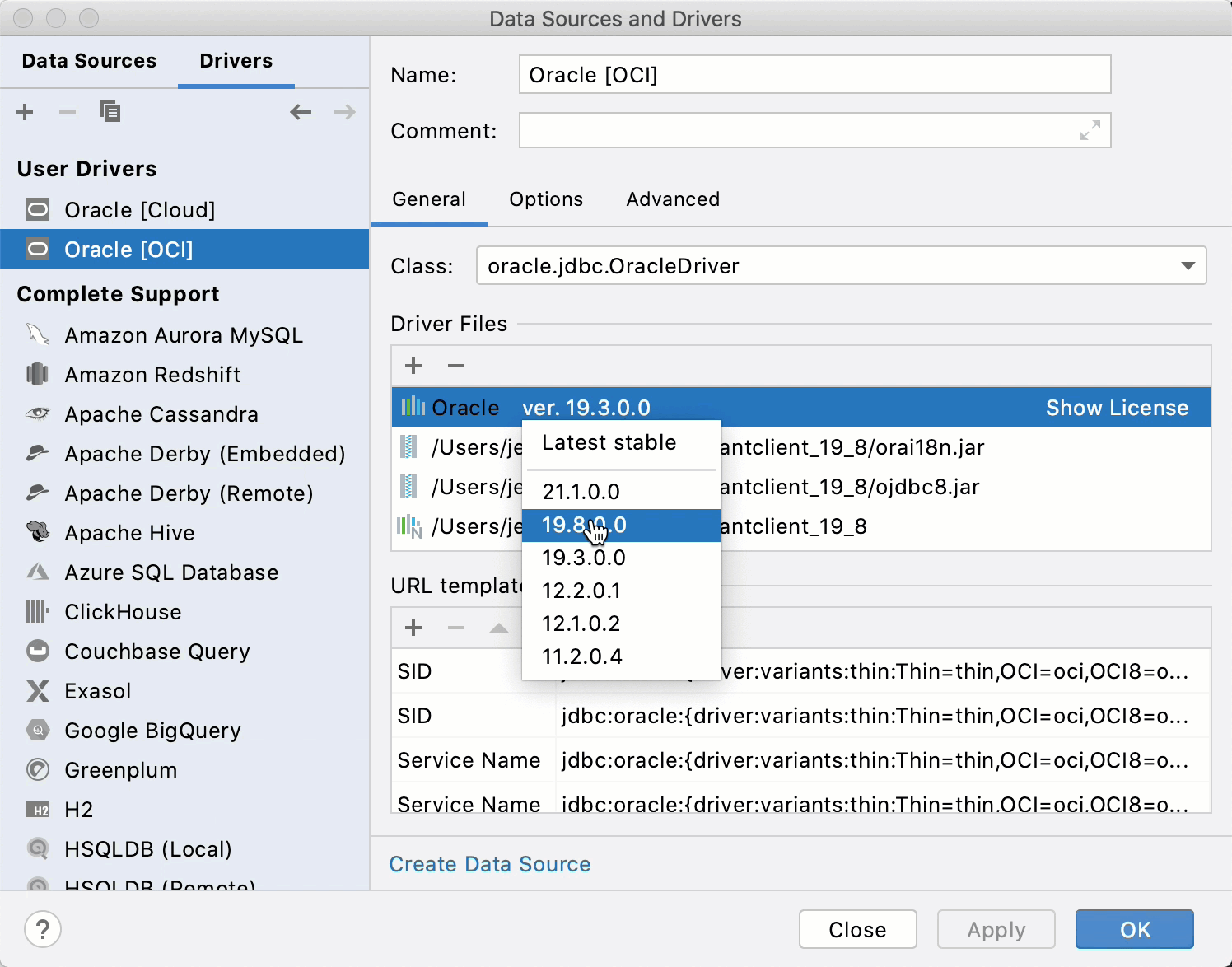 Incompatible version of libocijdbc