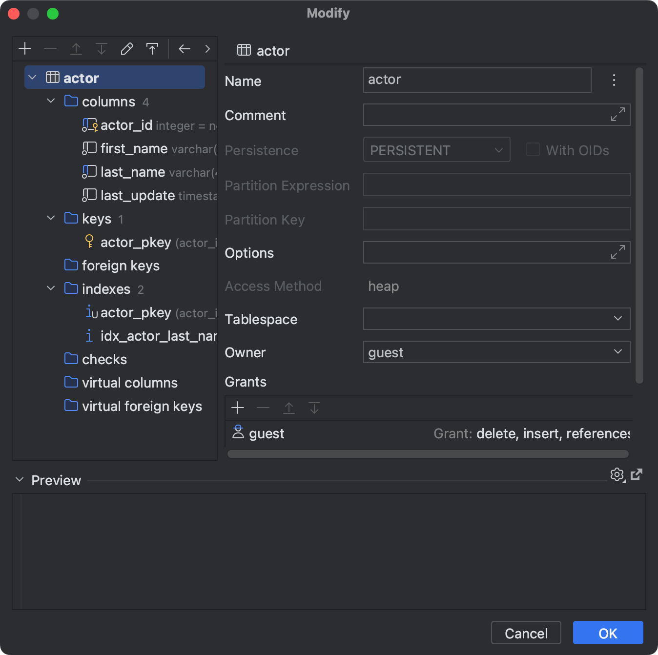 Tables | PyCharm Documentation