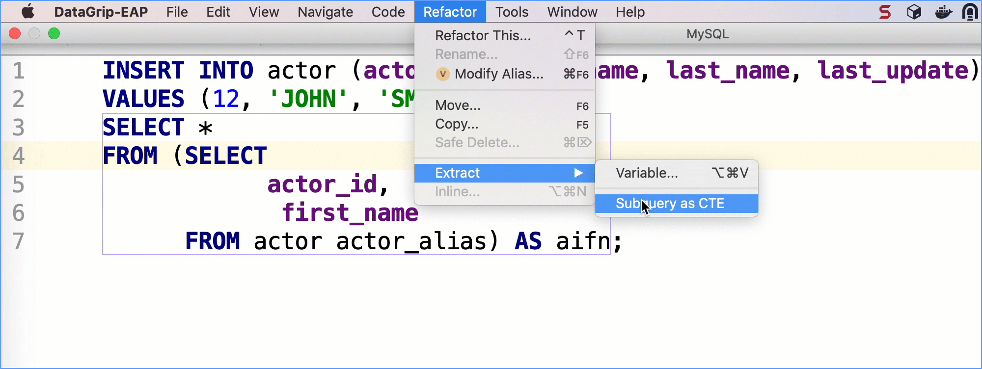 Extract as a Common Table Expression (CTE)