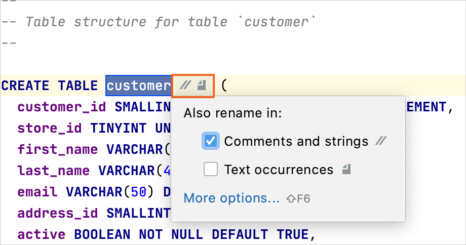  rename the element inline