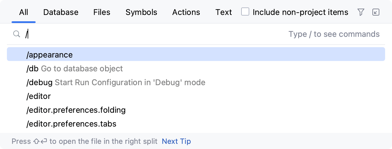 Search for Settings