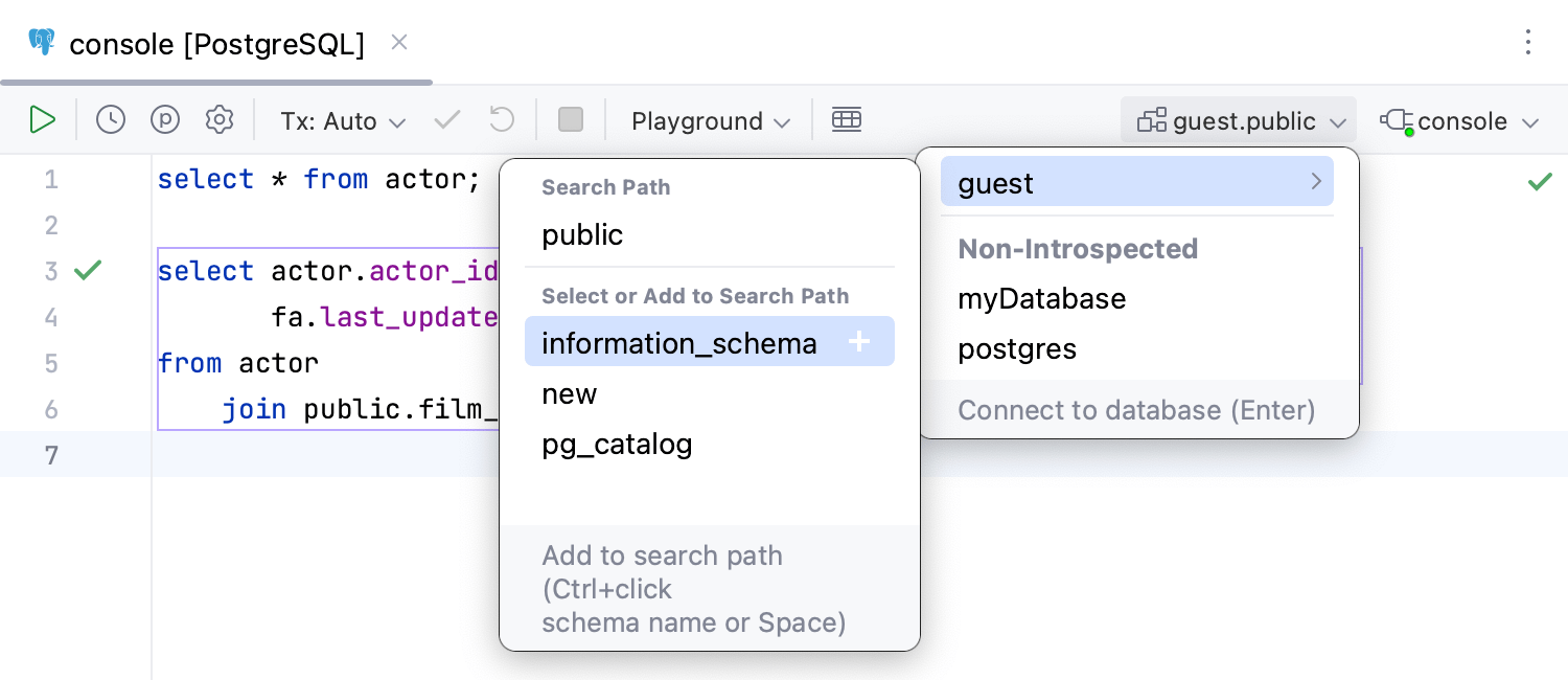 postgres datagrip parameter query